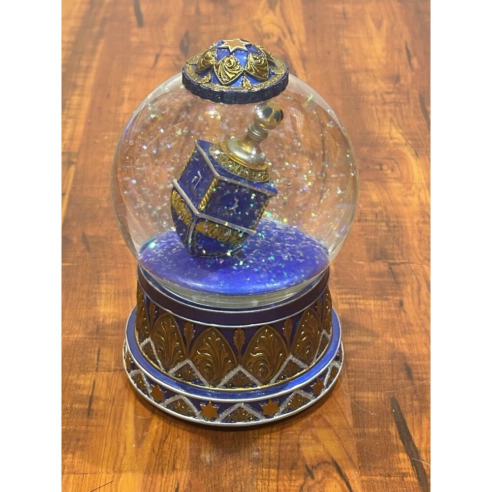 Christopher Radko Musical Dreidel Snowglobe Plays Hava Nagila - Works - READ!